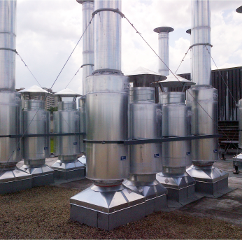 Industrial rooftop exhaust silencers image