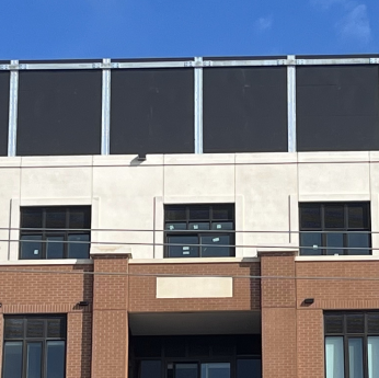 Black Architectural Noise Barrier Walls on Roof Top